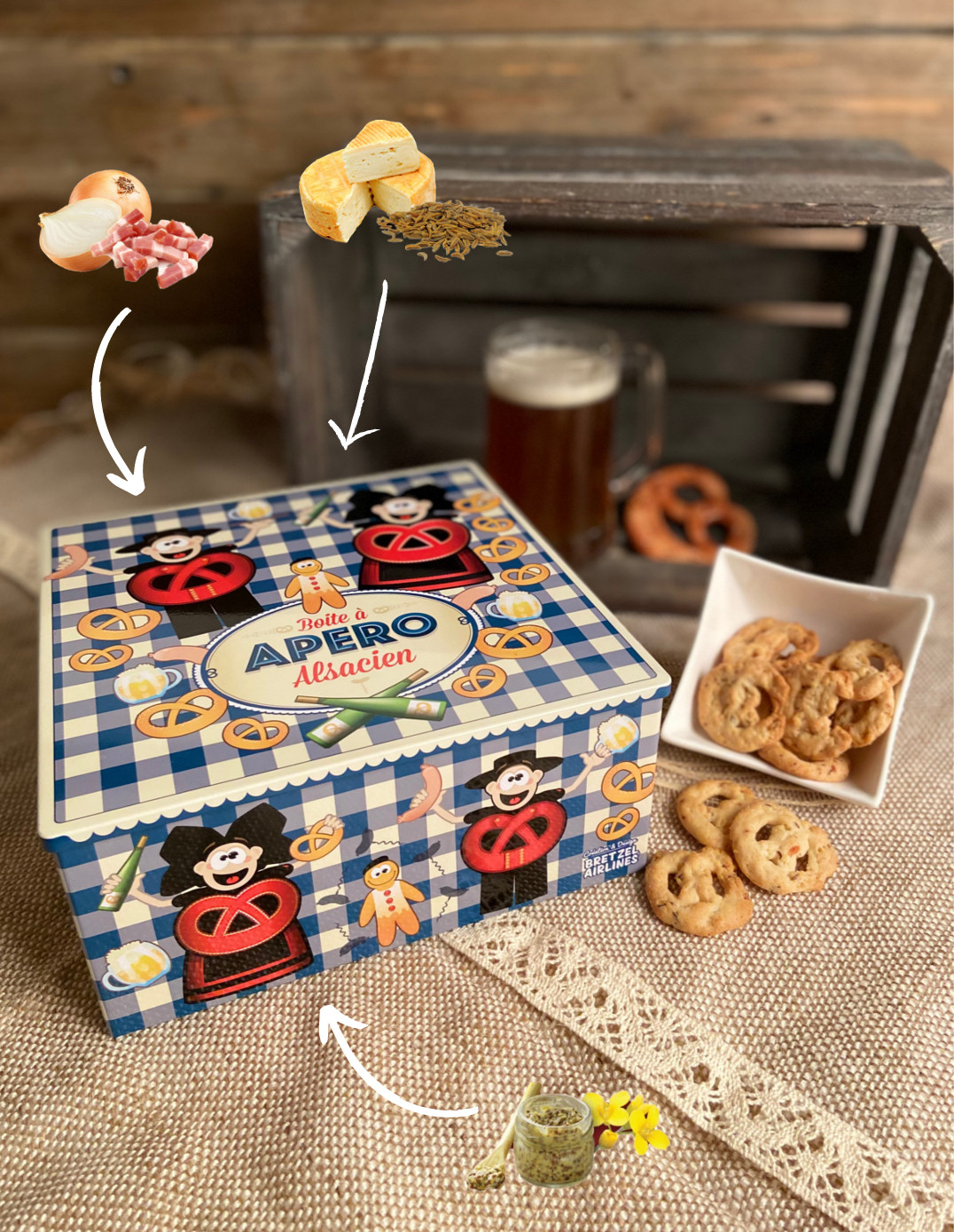 Boite Carree Decor Apero Garnie De Biscuits Sales 450g Fortwenger Alsace Boite Carree Decor Apero Garnie De Biscuits Sales 450g Fortwenger Alsace