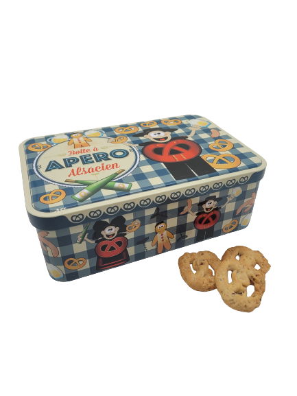 Boite A Sucre Decor Apero Garnie De Biscuits Sales 300g Fortwenger Alsace