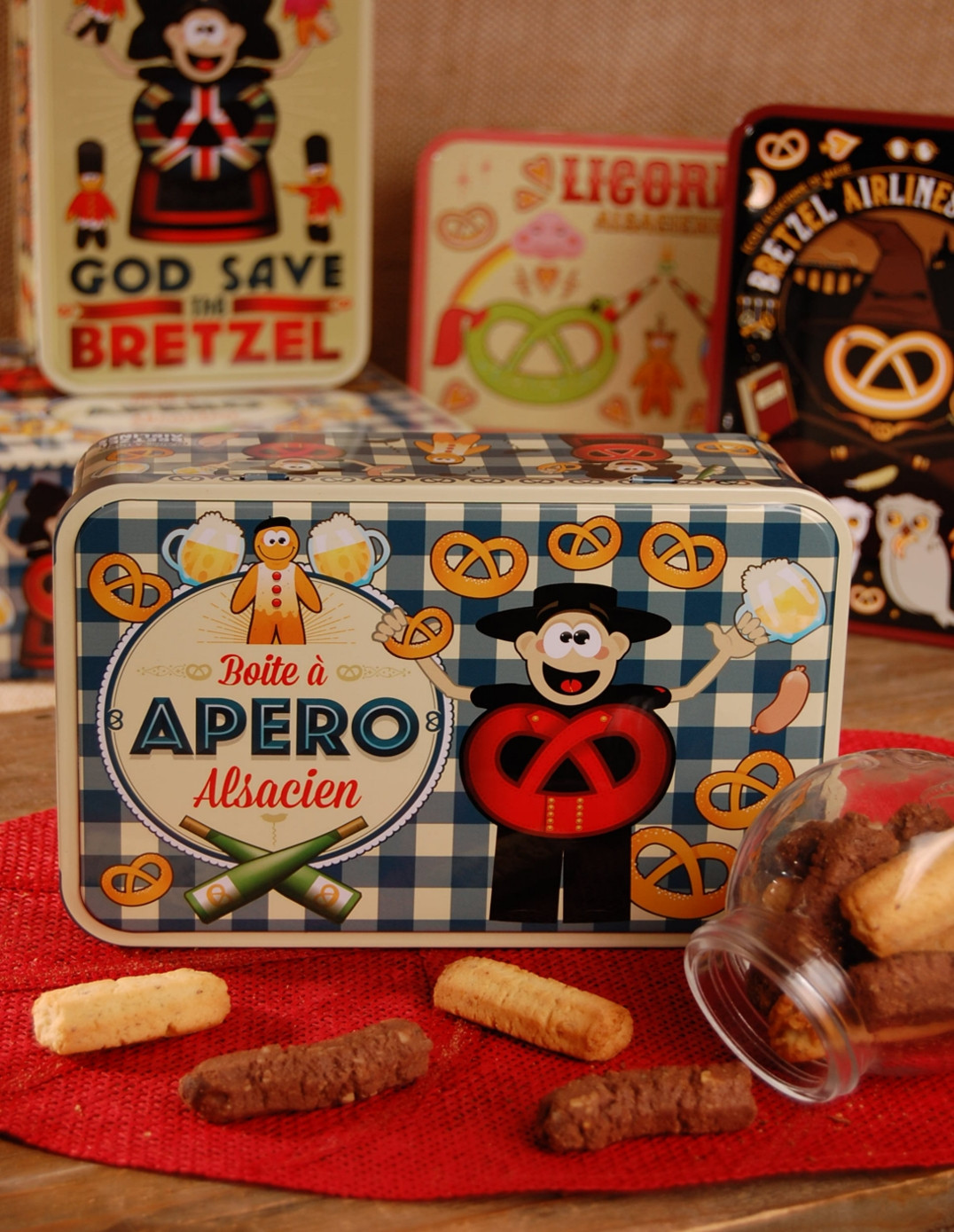Boite A Sucre Decor Apero Garnie Bretzel Airlines 300g Fortwenger Alsace Boite A Sucre Decor Apero Garnie Bretzel Airlines 300g Fortwenger Alsace