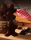 Bonhomme de Pâques en pain d'épices enrobé de chocolat noir 200g