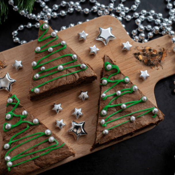 Moelleux au chocolat et au pain d'épices "Sapin de Noël"